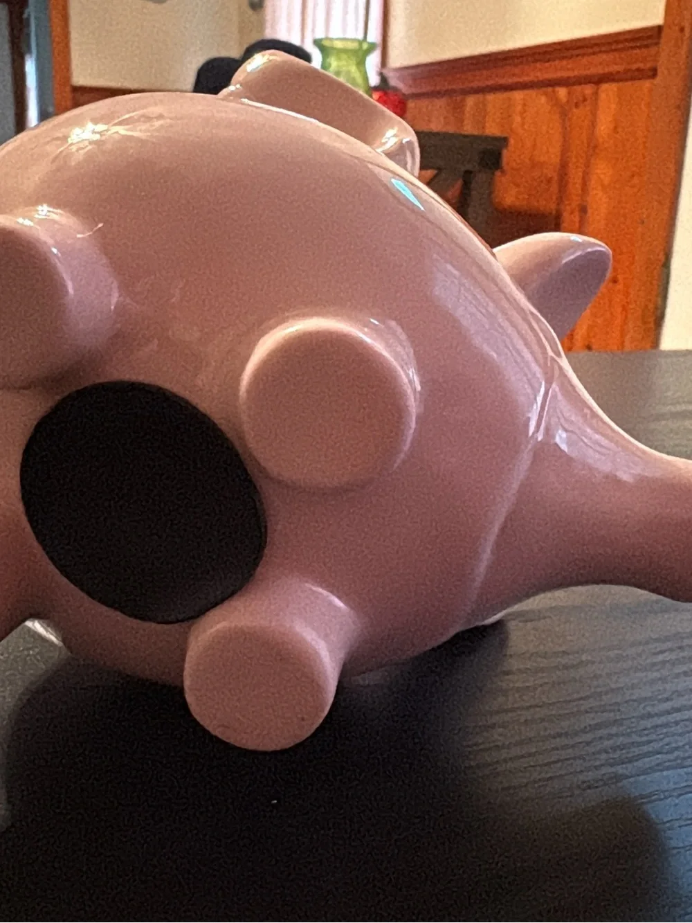 Pink Ceramic Pig Figurine Bank - Cute Home Accent